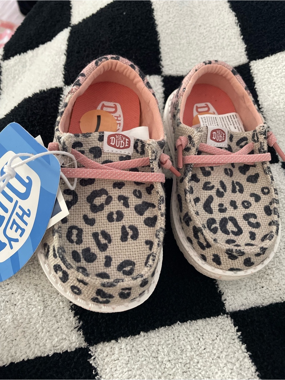 Hey dudes WENDY Toddler Leopard Print Sneakers with Pink Accents